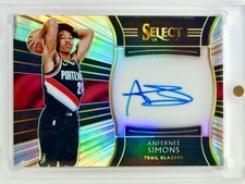 2018 Panini Select Silver Prizm Rookie Signatures # ASM Anfernee Simons RC /199