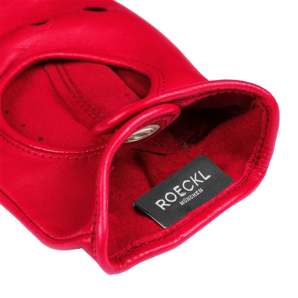 Roeckl Florenz Autofahrer Lederhandschuhe Damen Halbfinger classic red - Bild 3 von 3