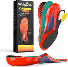 Carbon Fiber Sports Insoles with Arch Support, Professional Shock Absorption  E