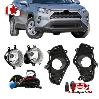For Toyota RAV 4 2019 2020 2021 Clear Pair Fog Light Lamps+Wiring Kit