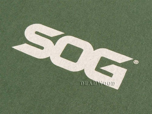 SOG Olive Green Silhouette Pattern Logo 100% Cotton Medium T-shirt - Picture 2 of 4