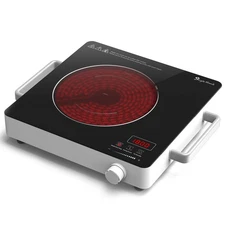 Single Burner Electric Cooktop, Portable Stove Top Burner, 1800W Electric Bur...