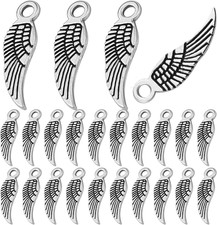 100Pcs Angel Wings Charms Tibetan Alloy Wings Pendants Jewelry Making Accessorie