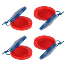 4 Pcs Wooden Castanets, Hand Finger Castanets for Adults Beginner Toy Red-Blue