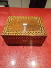 Antique Victorian Inlaid Parquetry Jewellry /sewing Box