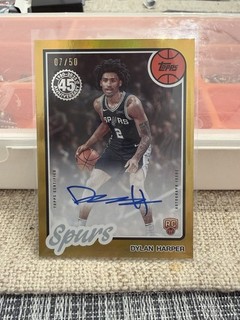 2025 26 Topps NBA Dylan Harper 80 81 Gold Rainbow RC Auto #07/50 Spurs