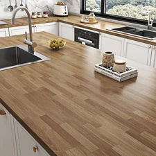 24"x160" Brown Butcher Block Countertop Contact Paper Waterproof Wood Wallpap...