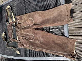 PROSIT TRACHTEN Lederhose Gr. 48 mit ALMSACH Trachtenhemd Basic Gr. S 37/38