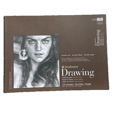 400-8 Series Strathmore Drawing Paper, Medium Surface, 24''x18'', 24 Sheets Cream