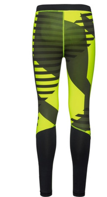 Odlo Pants Legging Vigor? Safety Yellow Allover Print Herren Gr. L Running Hose