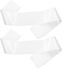 White Satin Sashes 2 Pack for Women Pageant Birthday