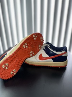 Nike Dunk NG Low Golf Shoes Spikes Sail Orange Navy 484294-108 Size Men's 10
