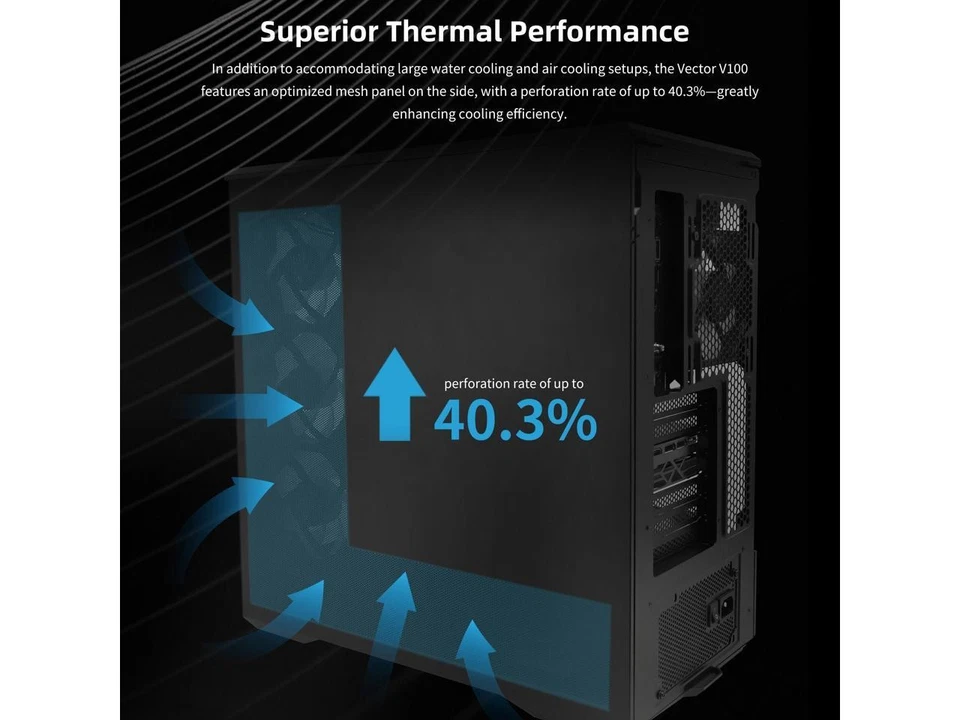 Lian Li V100 ATX Mid-Tower PC Case, LED RGB Strip, Display Platform Design with - Image 4 of 4