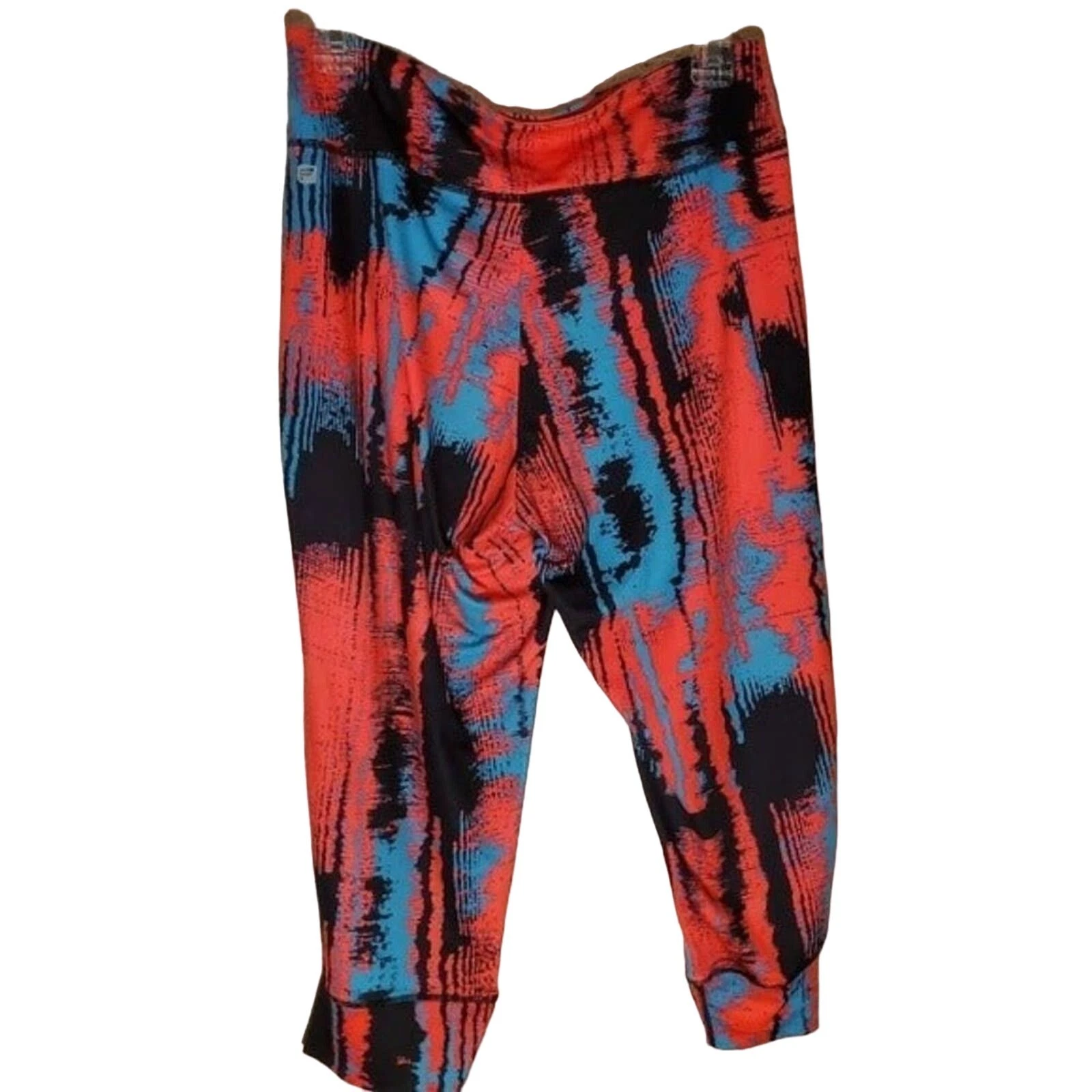 fabletics yoga moisture wicking blue neon bright capri leggings