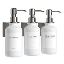 Shampoo and Conditioner Dispenser Wall Mounted Set of 3 - Shampoo Conditioner...