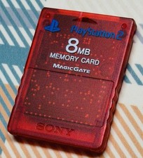 Sony Playstation 2 PS2 Official OEM MagicGate Red 8 MB Memory Card - SCPH-10020