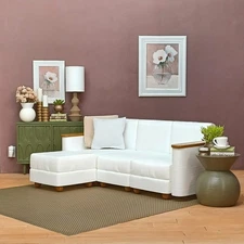 WHITE chair LOVESEAT sofa LIVING ROOM lounge DOLL FURNITURE 1/6 scale for BARBIE