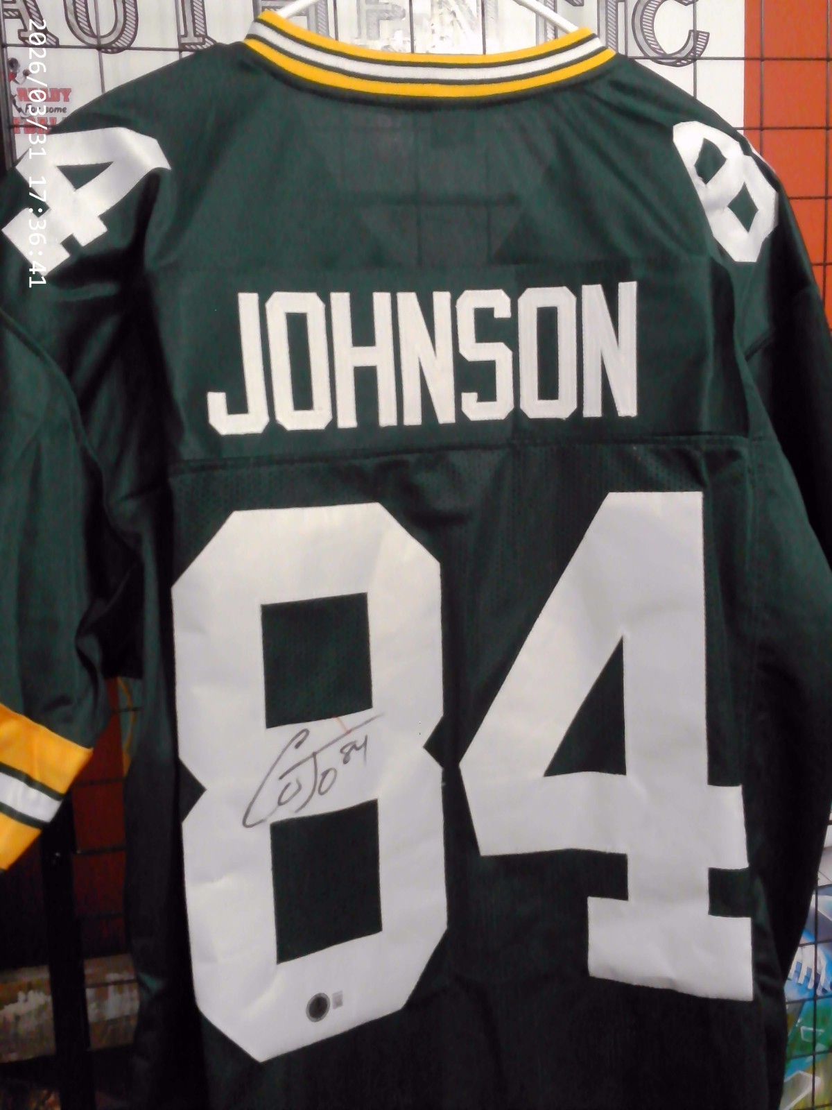 Cornelius Johnson Green Bay Packers Custom Jersey Beckett COA