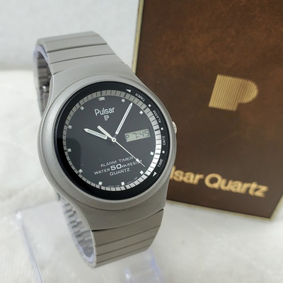 #ad #ad VINTAGE PULSAR BY SEIKO Y961 6030 GRAY BLACK ANA DIGI ALARM TIMER MEN#x27;S WATCH $149.00