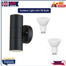 Black Stainless Steel Up Down Outdoor Wall Light IP65 GU10 Wall Lamp