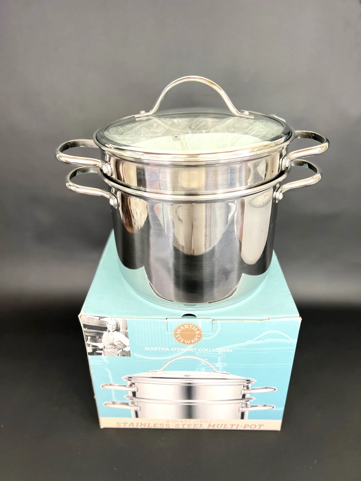 NIB Martha Stewart Collection 8 Quart Stainless Steel Multi-Pot Stockpot Steamer
Opens in a new wind