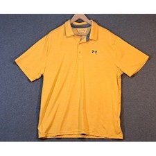 Under Armour The Playoff Polo Shirt Men's XXL Golf Performance Heatgear Yellow