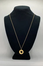 Kendra Scott Gold Tone "Bright Star" Cubic Zirconia Texas State Pendant Necklace