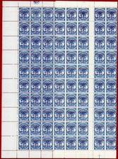 Samoa #34, 4p, Red Overprint, Sheet of 60+60, Mint, OG, SCV $120.00