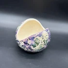 Vintage McCoy Pottery Vase Bowl Cascade Line Purple Marble Lustre 1960s USA