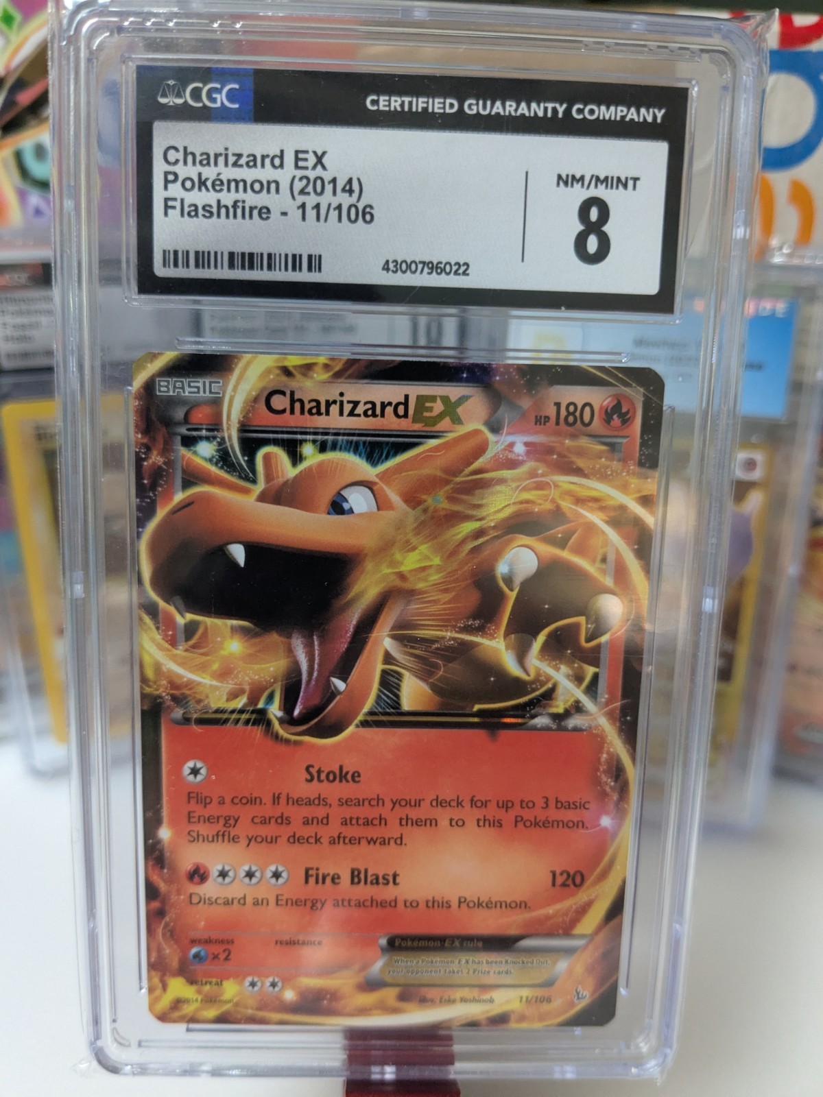 Pokémon TCG Charizard EX Flashfire Holo Ultra Rare Card 11/106 Graded CGC 8