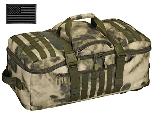 Tactical Travel Backpack 60L Military MOLLE Duffel Bag (Rain Cover & Patch