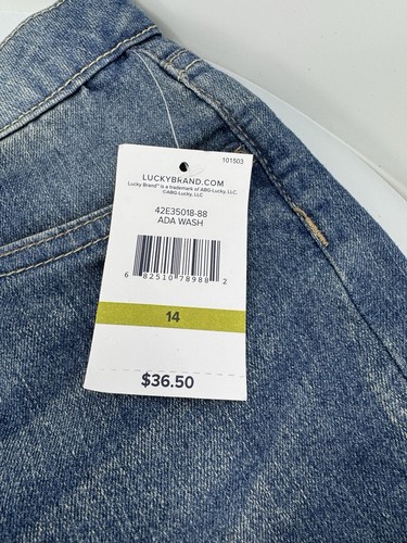 Lucky Brand Girls' Big 5-Pocket Cuffed Stretch Denim Shorts, Riley Ada wash, 14 - Picture 3 of 9