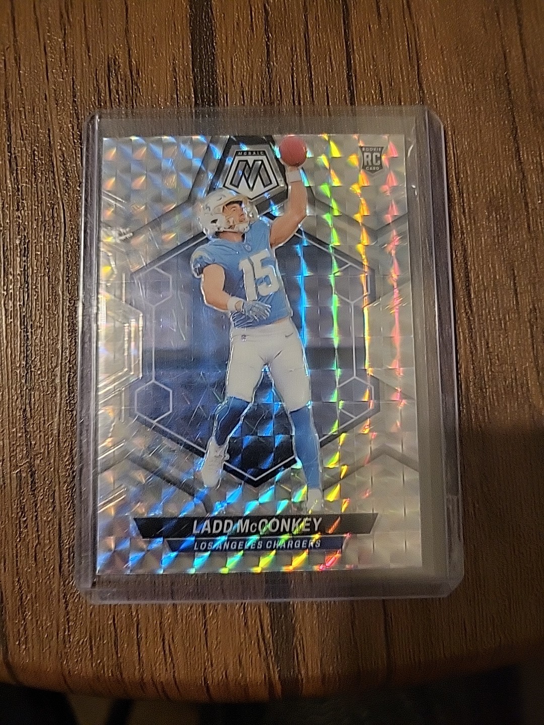 2024 Panini Mosaic Rookies Ladd McConkey #334 No Huddle Silver Mosaic Prizm (RC)