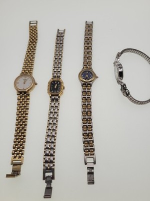 4 Piece Lot Of Womans Wrist Watches Waltham, Bulova, Pulsar, And Spidel