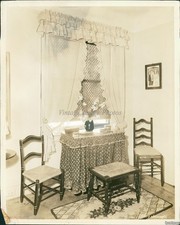 Falda de mesa 1936 tela ventana sombra coincide con decoración gremio diseño foto 8x10