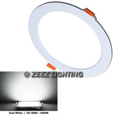 20W 9-Inch Round Cool White Dimmable Ultra-Thin LED Recessed Ceiling Panel Light