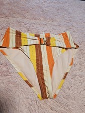 Gibson Latimer Tie-Front high-waist Bikini Bottoms  Sz LARGE Multicolor