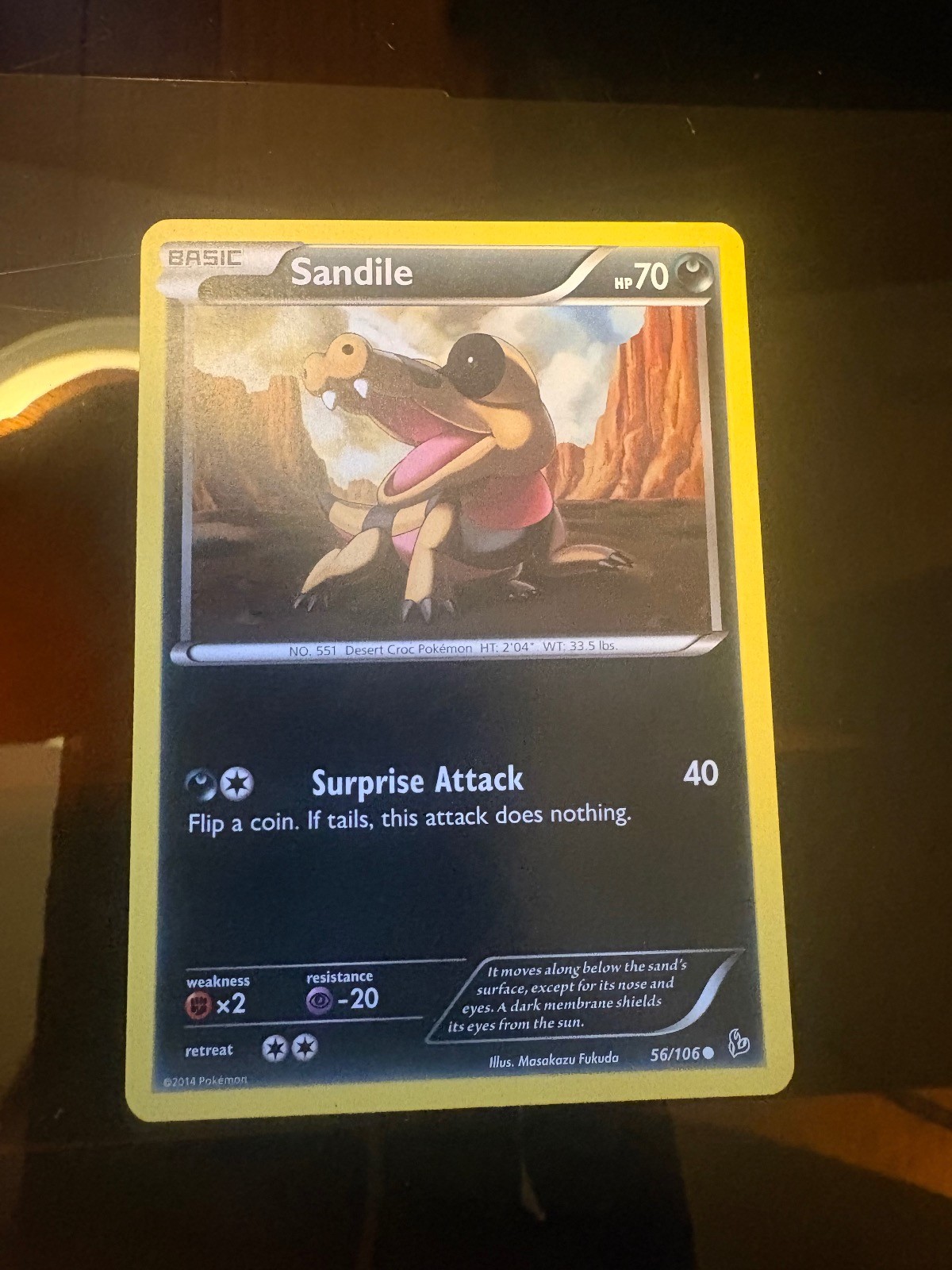 Sandile 56/106 Common Flashfire Pokemon Lightly Played