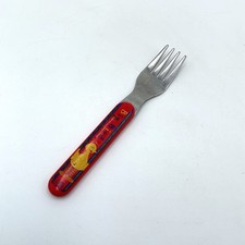 Vintage 2005 Sesame Street Big Bird Toddler Fork Red Stainless Steel Utensil