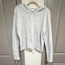 No Boundaries Women s Gray Rib Knit Pullover ...