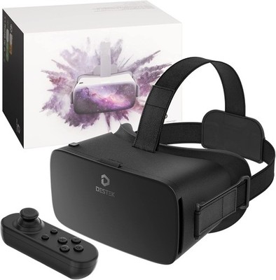 DESTEK V5 VR Headset for Phone with Controller, Anti-Blue light 110° FOV - Black
