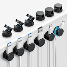 12 Pack Rotatable Spring Cord Holders, 1S Lock Adhesive Cable Clips