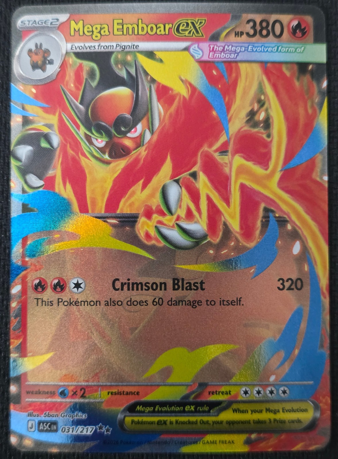 Mega Emboar ex #31 Pokemon Ascended Heroes