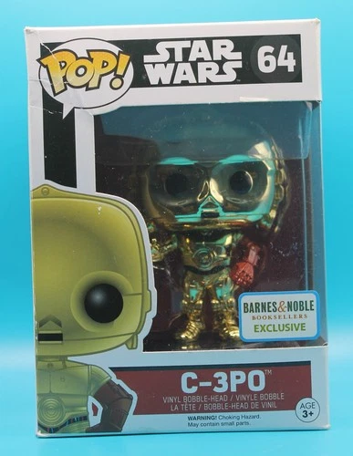 Funko Pop! C-3PO #64 Star Wars B&N Exclusive | Chrome Gold (Box Damage)