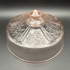 Vintage Federal Cabbage Rose Pink Depression Glass Replacement Lid Butter Dish