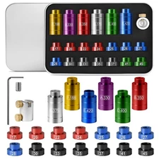 Bullet and Headspace Gauge Comparator Kit with 6 Bushings & 14 Inserts, Heads