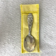 Vintage Wm Rogers Silver Plate Birth Record Baby Spoon Engraved Dany 4-5-1962