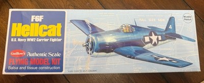 Guillow's Authentic Scale Flying Model Kit Grumman F6F Hellcat 1:30 NIB Sealed