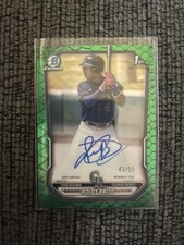 roldy brito 2026 1st Bowman Chrome Green Reptilian Refractor Auto #43/99