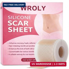 WROLY Silicone Scar Sheets, Keloid Scars Tape, Silicone Scar Tape for Surgical S